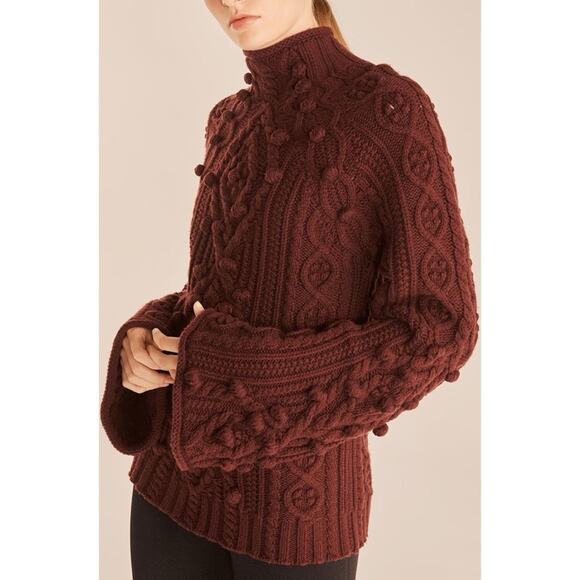 Rebecca Taylor Sweaters - Rebecca Taylor Bauble Neck in Rich Mahogany